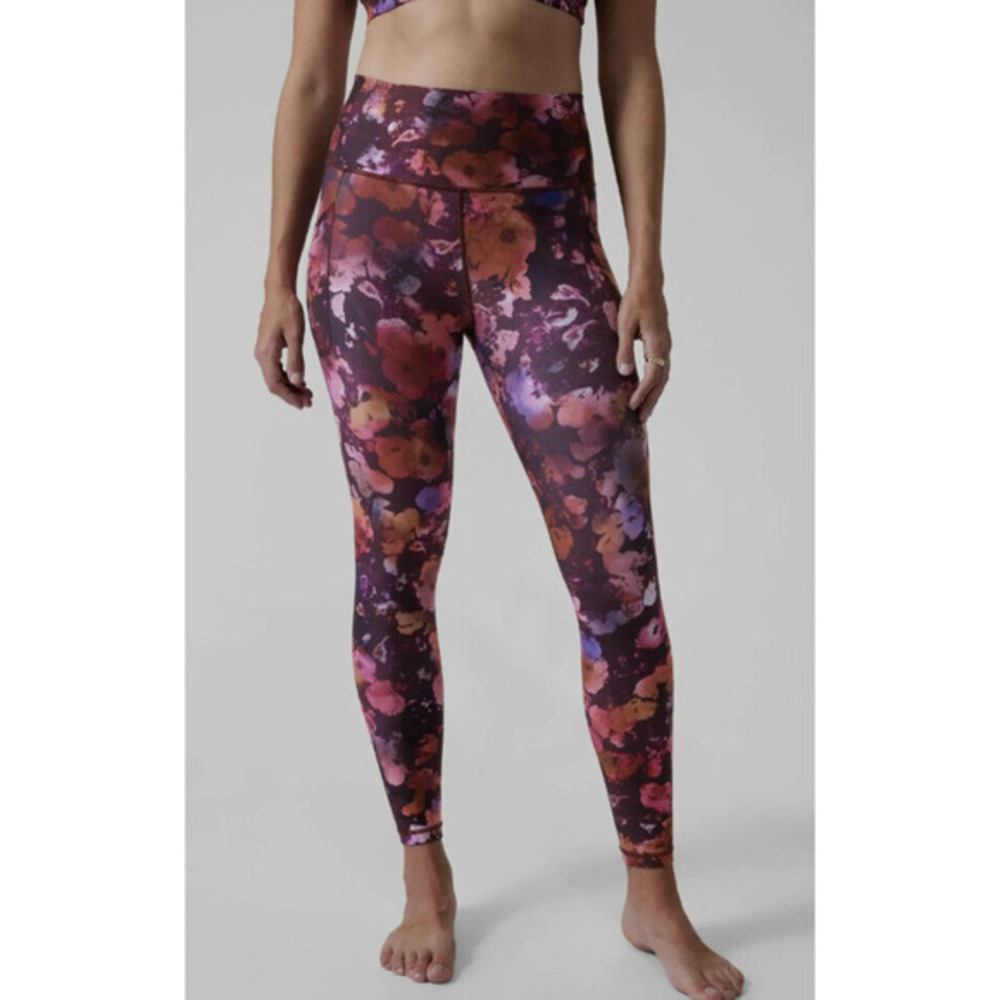 Athleta Salutation Stash Pocket II Printed Tight, Dappled Bloom Sz. XXS MSRP $98